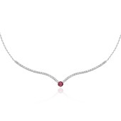 Colier tenis argint cu piatra rosie DiAmanti SMT-1022R-N-AS